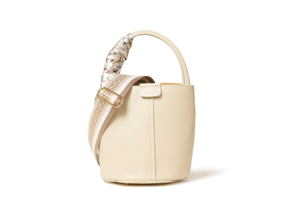 Melluso Secchiello in Pelle con Foulard e Tracolla Larga Beige BOR582-250564